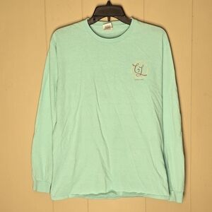 Chloe Lane Mint Green Christmas Long Sleeve Women's Shirt Size M